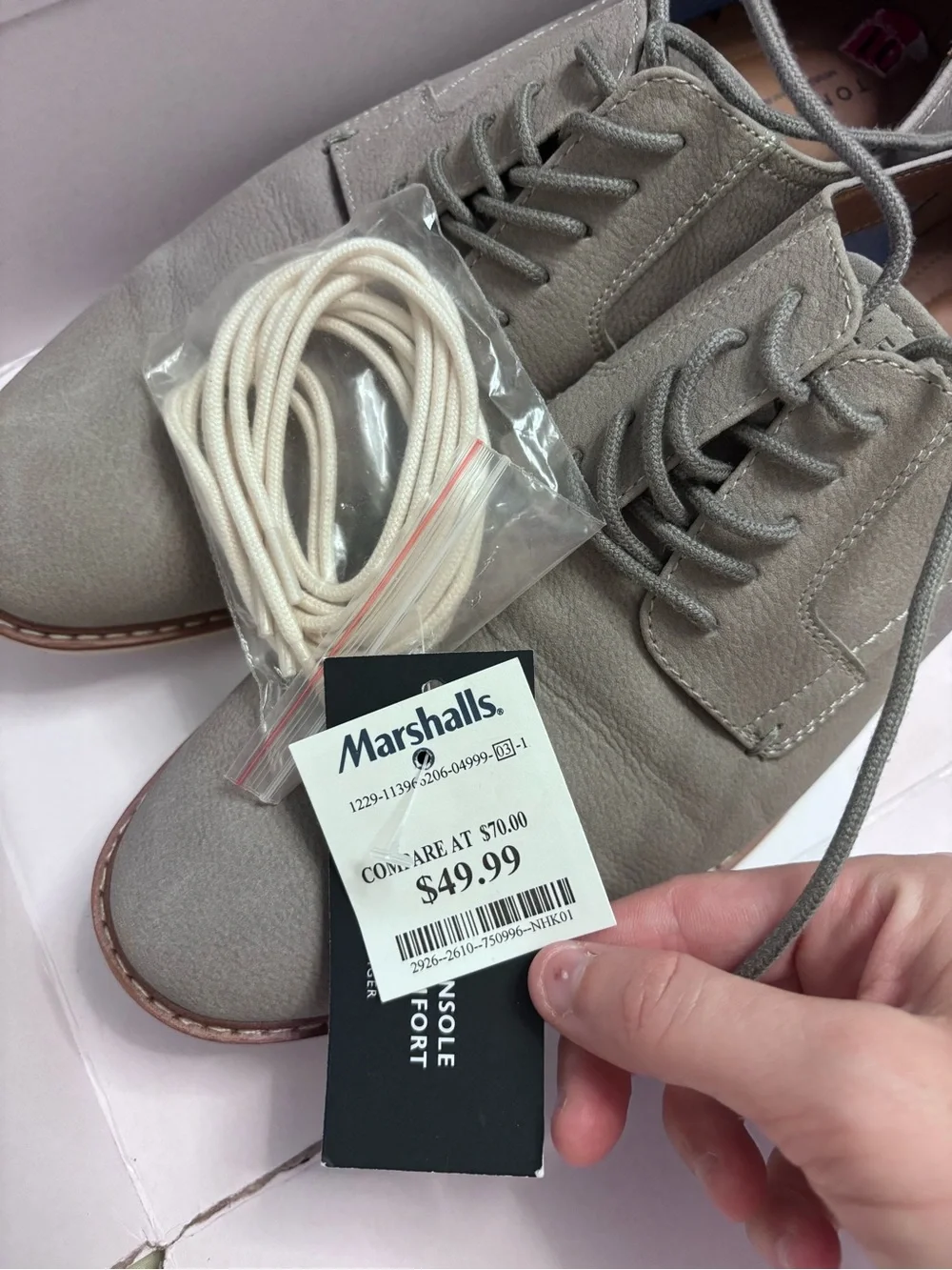 Marshalls Men's Grey Leather Derby Oxfords